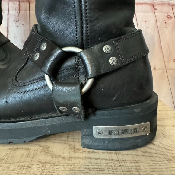 HARLEY-DAVIDSON FOOTWEAR Men's Landon Black Leather Motorcycle Boots Sz 8.5 - Picture 8 of 11